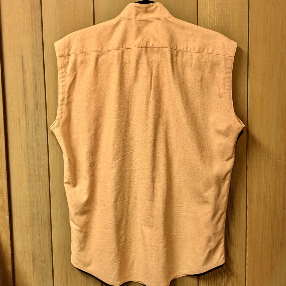 Electric Feathers Peach Silk Noil Button-Up Top - image 7